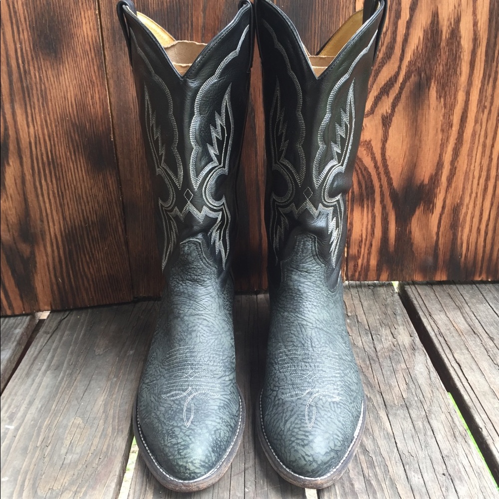 Tony Lama Shrunken Goat Cowboy Boots.